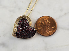 Load image into Gallery viewer, Womens Sterling Silver Gold Tone Modernist Pendant Heart Necklace 6.4g E3199