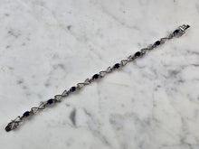 Load image into Gallery viewer, Womens Vintage Estate Sterling Silver Sapphire Modernist Bracelet 8.0g E3206