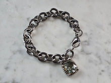 Load image into Gallery viewer, Womens Vintage Estate Sterling Silver Topaz Charm Bracelet 31.1g E3207