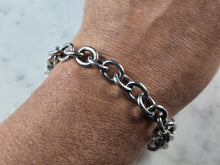 Load image into Gallery viewer, Womens Vintage Estate Sterling Silver Topaz Charm Bracelet 31.1g E3207