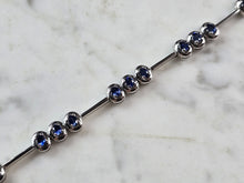 Load image into Gallery viewer, Womens Vintage Estate Sterling Silver Modernist Sapphire Bracelet 19.1g #E3218