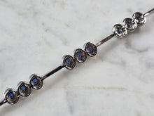 Load image into Gallery viewer, Womens Vintage Estate Sterling Silver Modernist Sapphire Bracelet 19.1g #E3218
