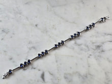 Load image into Gallery viewer, Womens Vintage Estate Sterling Silver Modernist Sapphire Bracelet 19.1g #E3218
