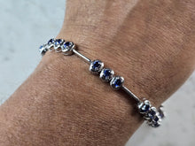 Load image into Gallery viewer, Womens Vintage Estate Sterling Silver Modernist Sapphire Bracelet 19.1g #E3218