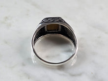 Load image into Gallery viewer, Mens Sterling Silver Modernist Tigers Eye Ring 6.2g E3225