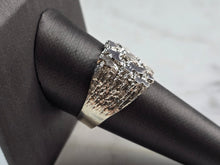 Load image into Gallery viewer, Mens Sterling Silver Nugget Style Ring 8.1g E3228