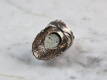 Load image into Gallery viewer, Womens Vintage Estate Sterling Silver Roman Glass PZ Israel Ring 10.2g E3231
