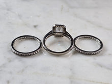 Load image into Gallery viewer, Womens Vintage Estate Sterling Silver Modernist CZ Ring Set 7.4g E3241