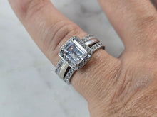 Load image into Gallery viewer, Womens Vintage Estate Sterling Silver Modernist CZ Ring Set 7.4g E3241