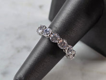 Load image into Gallery viewer, Womens Vintage Estate Sterling Silver Modernist CZ Eternity Ring 5.8g E3243