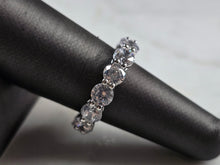 Load image into Gallery viewer, Womens Vintage Estate Sterling Silver Modernist CZ Eternity Ring 5.8g E3243