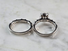 Load image into Gallery viewer, Womens Vintage Estate Sterling Silver Modernist CZ Ring Set 6.8g E3245