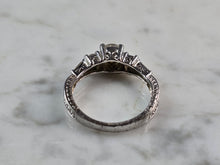 Load image into Gallery viewer, Womens Vintage Estate Sterling Silver Modernist CZ Ring 4.7g E3246