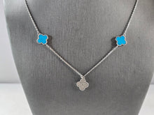 Load image into Gallery viewer, Womens Sterling Silver 4 Leaf Clover Necklace 8.8g E3250