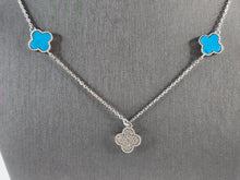 Load image into Gallery viewer, Womens Sterling Silver 4 Leaf Clover Necklace 8.8g E3250