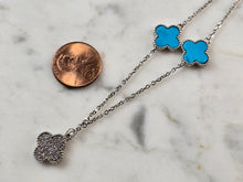 Load image into Gallery viewer, Womens Sterling Silver 4 Leaf Clover Necklace 8.8g E3250