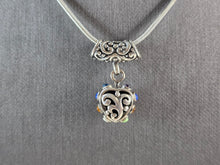 Load image into Gallery viewer, Womens Estate Sterling Silver Onyx Heart Slide Pendant Necklace 13.2g E3273