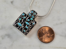 Load image into Gallery viewer, Womens Sterling Silver Modernist Turquoise Fish Pendant &amp; Necklace 16.0g E3276