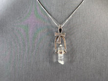 Load image into Gallery viewer, Womens Vintage Estate Sterling Silver Crystal Cross Pendant Necklace 4.3g E3279