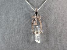 Load image into Gallery viewer, Womens Vintage Estate Sterling Silver Crystal Cross Pendant Necklace 4.3g E3279