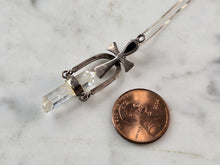 Load image into Gallery viewer, Womens Vintage Estate Sterling Silver Crystal Cross Pendant Necklace 4.3g E3279