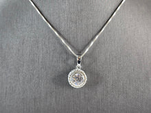 Load image into Gallery viewer, Womens Vintage Estate Sterling Silver CZ Pendant w/ Necklace 5.4g E3282