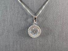 Load image into Gallery viewer, Womens Vintage Estate Sterling Silver CZ Pendant w/ Necklace 5.4g E3282