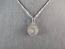 Load image into Gallery viewer, Womens Vintage Estate Sterling Silver CZ Pendant w/ Necklace 5.4g E3282