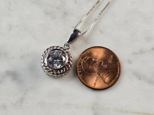 Load image into Gallery viewer, Womens Vintage Estate Sterling Silver CZ Pendant w/ Necklace 5.4g E3282