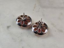 Load image into Gallery viewer, Womens Vintage Estate Sterling Silver Carnelian Stud Earrings 5.9g E3283