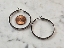 Load image into Gallery viewer, Womens Vintage Estate Sterling Silver CZ Hoop Earrings 9.5g E3285