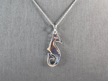 Load image into Gallery viewer, Womens Sterling Silver Blue Opal Seahorse Pendant Necklace 5.5g E3306
