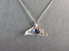 Load image into Gallery viewer, Womens Sterling Silver Opal Modernist Whale Tail Pendant Necklace 5.0g E3310