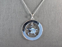 Load image into Gallery viewer, Womens Sterling Silver Opal Sea Turtle Pendant Necklace 6.2g E3311