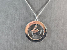 Load image into Gallery viewer, Womens Sterling Silver Blue Opal Sea Turtle Pendant Necklace 6.8g E3312