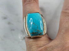 Load image into Gallery viewer, Womens Vintage Estate Sterling Silver Southwestern Turquoise Ring 8.7g E3314