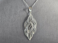 Load image into Gallery viewer, Womens Vintage Estate Sterling Silver Modernist Pendant w/ Necklace 6.4g E3331