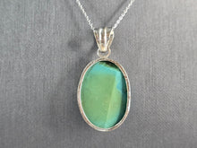 Load image into Gallery viewer, Womens Vintage Estate Sterling Silver Turquoise Pendant &amp; Necklace 13.1g E3339