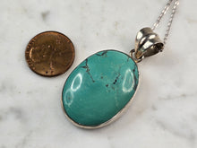 Load image into Gallery viewer, Womens Vintage Estate Sterling Silver Turquoise Pendant &amp; Necklace 13.1g E3339
