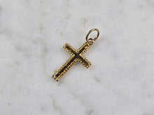 Load image into Gallery viewer, Womens Vintage Estate 14K Yellow Gold Religious Cross Charm Pendant, 0.5g E3340