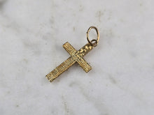 Load image into Gallery viewer, Womens Vintage Estate 14K Yellow Gold Religious Cross Charm Pendant, 0.5g E3340