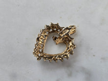 Load image into Gallery viewer, Womens Vintage Estate 10K Yellow Gold Diamond Heart Pendant 1.4g E3354