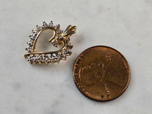 Load image into Gallery viewer, Womens Vintage Estate 10K Yellow Gold Diamond Heart Pendant 1.4g E3354