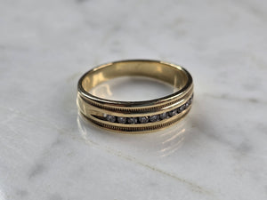 Mens Vintage Estate 10k Yellow Gold Diamond Ring 4.0g #E3374