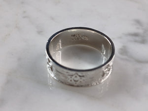 Mens Sterling Silver Judaica Jewish Star of David Ring 4.7g E3384