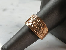 Load image into Gallery viewer, Womens Sterling Silver Gold Tone Judaica Jewish Hebrew Ring 4.8g E3389