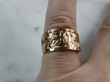 Load image into Gallery viewer, Womens Sterling Silver Gold Tone Judaica Jewish Hebrew Ring 4.8g E3389