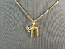 Load image into Gallery viewer, Womens Sterling Silver Gold Tone Jewish Hebrew Chai Pendant Necklace 2.1g E3399