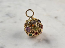 Load image into Gallery viewer, Womens Vintage Estate 14K Yellow Gold Multi Stone Orb Pendant 7.0g E3407