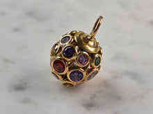 Load image into Gallery viewer, Womens Vintage Estate 14K Yellow Gold Multi Stone Orb Pendant 7.0g E3407